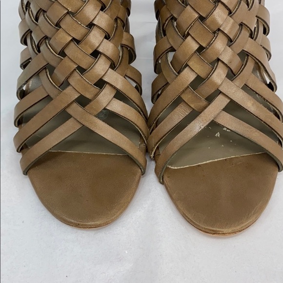 Ash Sz 39.5 Khaki Brown Leather Wedge - Picture 9 of 11